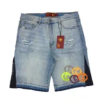 Project Capri Denim Jorts Blue front view showcasing premium blue denim fabric and relaxed fit design