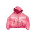 Project Capri Navigation ZipUp Pink front view premium streetwear zip-up jacket