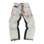 Project Capri Redrum Denim Pants Blue front view showcasing premium denim construction