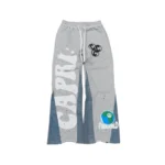 Project Capri Denim Flared Grey Sweats front view