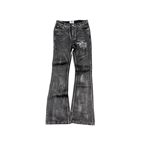 Project Capri PRJCT A02 Wax Denim Black Pant front view