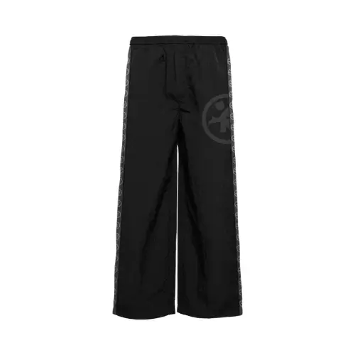 Front view of Project Capri Black Sweatpants with relaxed tapered fit
