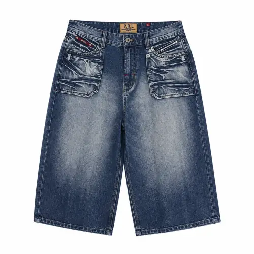 Front view of Project Capri Blue Denim Jorts with relaxed fit