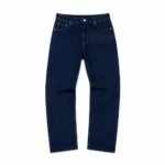 Front view of Project Capri Dark Blue Embroidered Jeans with premium embroidery