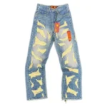 Front view of Project Capri Distressed Denim Jeans with ripped detailing