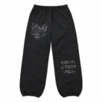 Front view of Project Capri Graphic Fleece Sweatpants with premium streetwear graphic