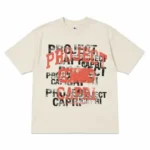 Front view of Project Capri Graphic T-Shirt Cream with premium graphic print
