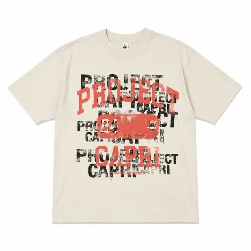 Front view of Project Capri Graphic T-Shirt Cream with premium graphic print