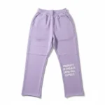 Front view of Project Capri Lavender Sweatpants in premium lavender fabric